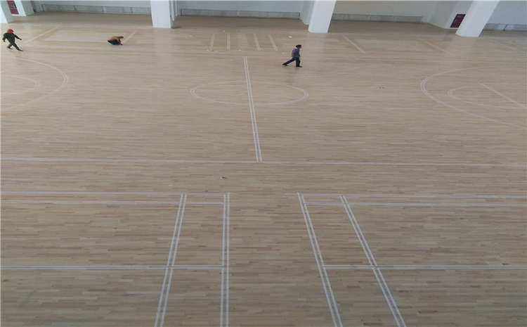 五角楓木地板籃球場施工技術方案