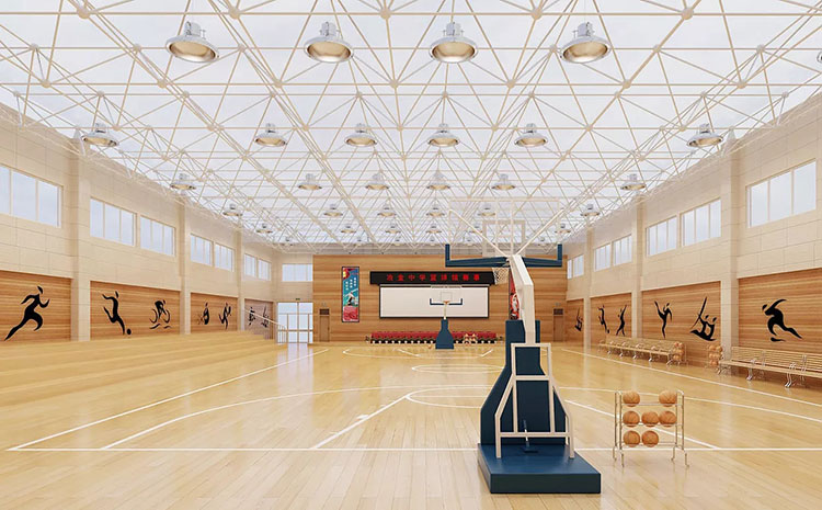 學校籃球運動地板單層龍骨結構